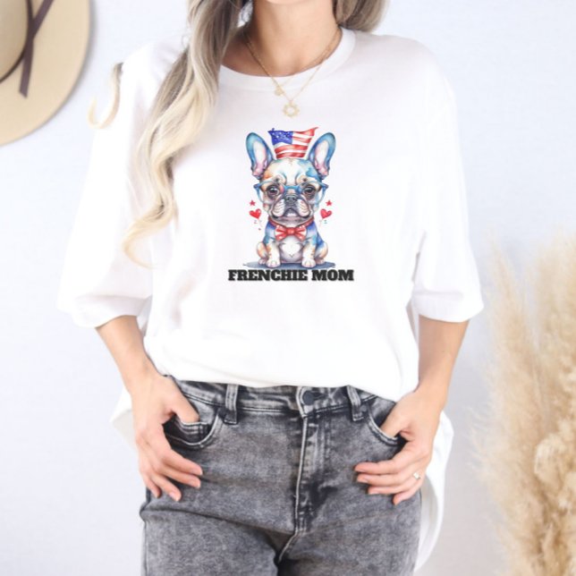 T-shirt Cute French Bulldog American Flag with Hearts (Créateur téléchargé)