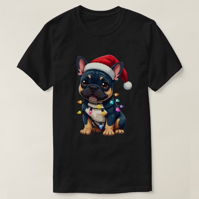 T-shirt Cute French Bulldog Christmas Santa Pet Dog Lover  (Design devant)