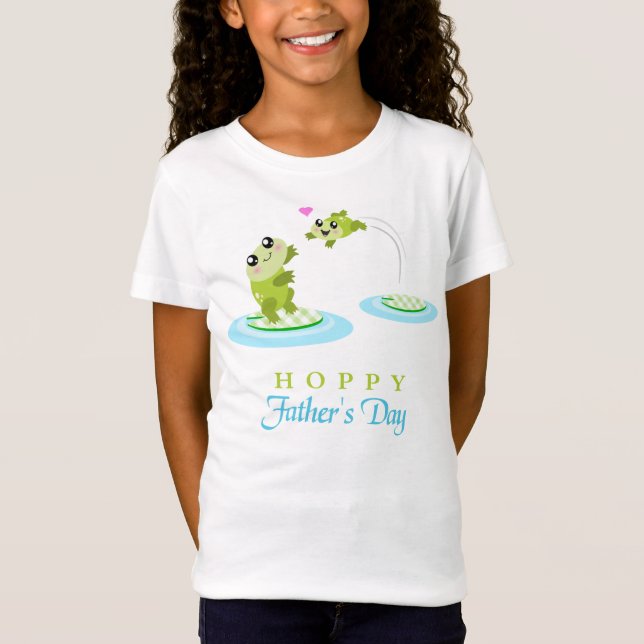 T-Shirt Cute Frog Hoppy Bonne Fête des pères (Devant)