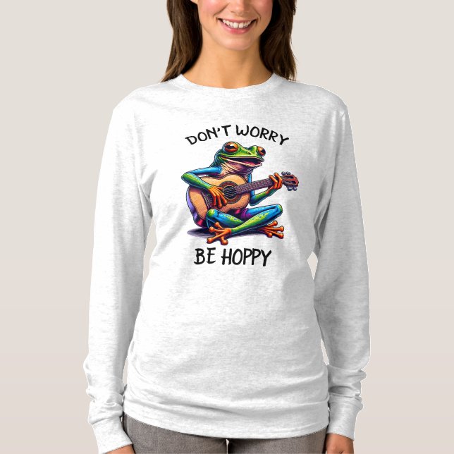 T-shirt Cute Frog Jouer une guitare | Ne vous inquiétez pa (Devant)