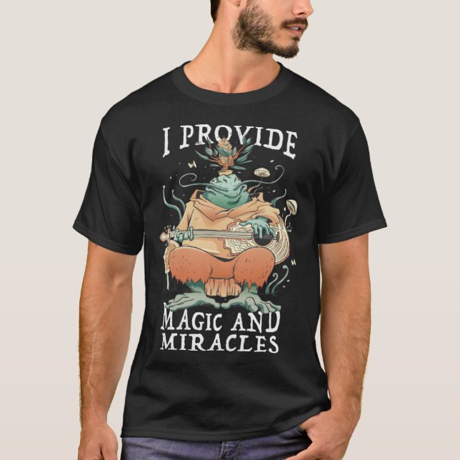 T-shirt Cute frog musician I provide magic and miracles (Devant)