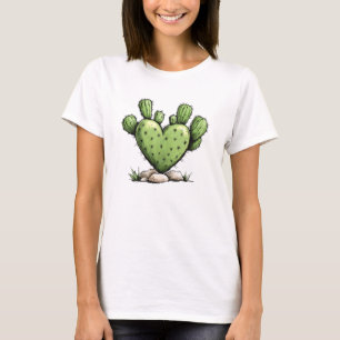 T-shirt Cute Funny Cactus Coeur Saint Valentin