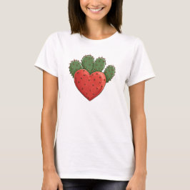 T-shirt Cute Funny Cactus Coeur Saint Valentin
