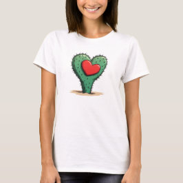T-shirt Cute Funny Cactus Coeur Saint Valentin