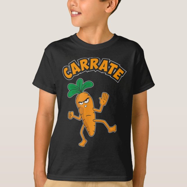 T-shirt Cute & Funny Carré Karate Training Carrot Pun (Devant)