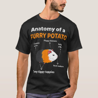 T-shirt Cute Funny Furry Pomme de terre Animal Guinéen Coc