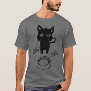T-shirt Cute Funny Hungry Chat Kitty En attente de lait
