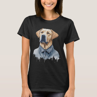 T-shirt Cute Funny Labrador Chien portant des vêtements Dé