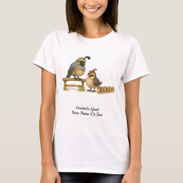 T-shirt Cute Gambel's Quail Covey (Devant)