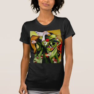 T-shirt Cute Geisha with green kimono original art