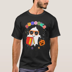 T-shirt Cute Ghost Book Reading Teacher School Halloween