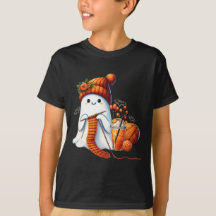 T-shirt Cute Ghost Crochet Tricot Amateurs Halloween Café