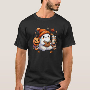 T-shirt Cute Ghost Lecture Livre Amateurs Halloween Ghost 
