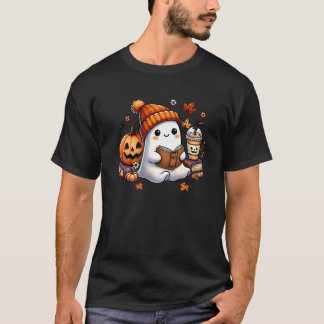 T-shirt Cute Ghost Lecture Livre Amateurs Halloween Ghost
