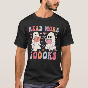 T-shirt Cute Ghosts Livres Lire Plus Livres Drôle Enseigna