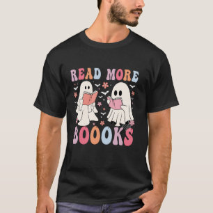 T-shirt Cute Ghosts Livres Lire Plus Livres Drôle Enseigna