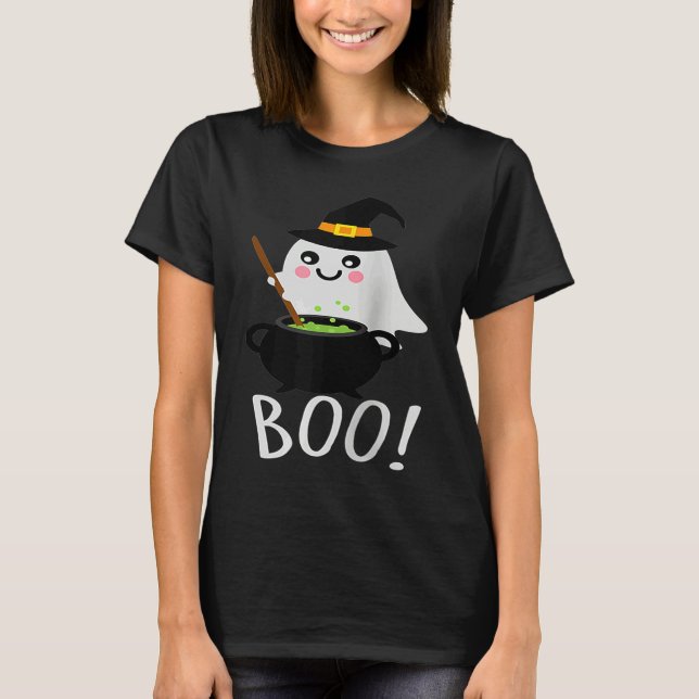 T-shirt Cute Ghosts with Magic Cauldroon  Magic Potion Boo (Devant)