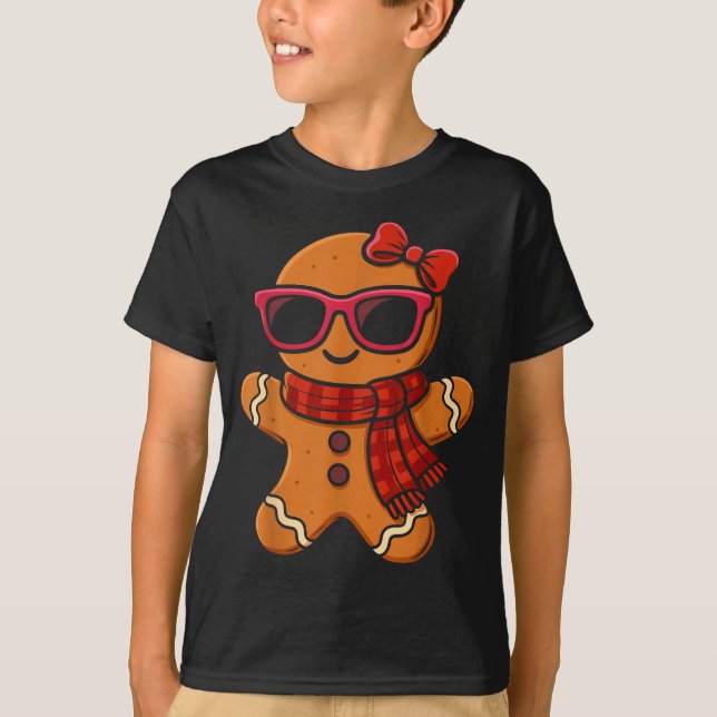 T-shirt Cute Gingerbread Christmas For Women Girls Xmas  (Devant)