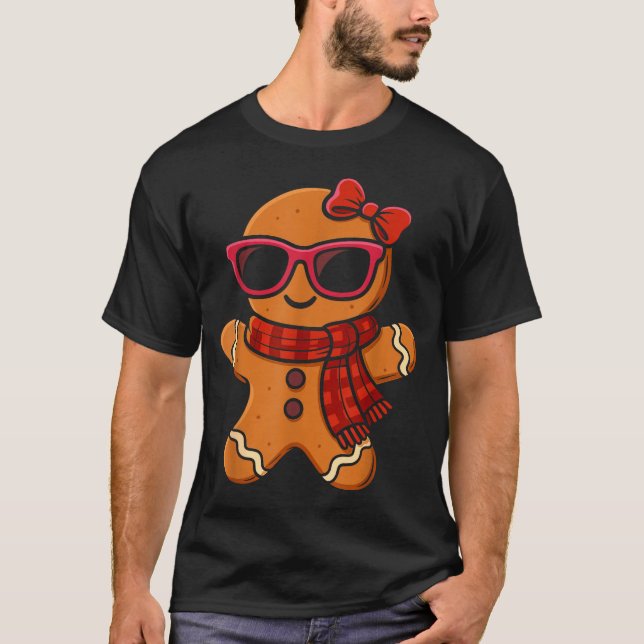 T-shirt Cute Gingerbread Christmas For Women Girls Xmas  (Devant)