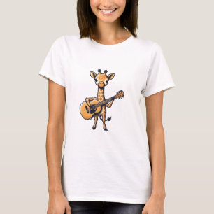 T-shirt Cute Giraffe Jouer Guitare Giraffes Musicien Musi