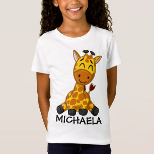 T-Shirt Cute Giraffe Jungle Dessin Zoo Safari Nom