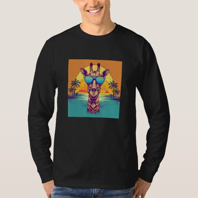 T-shirt Cute Giraffe Men Women Kids (Devant)