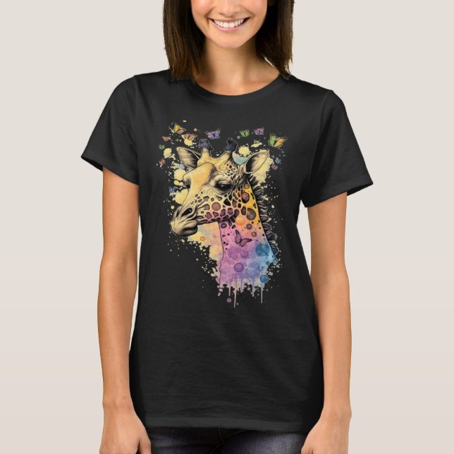 T-shirt Cute Giraffe Men Women Kids  1 (Devant)