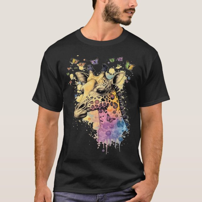 T-shirt Cute Giraffe Men Women Kids  1 (Devant)