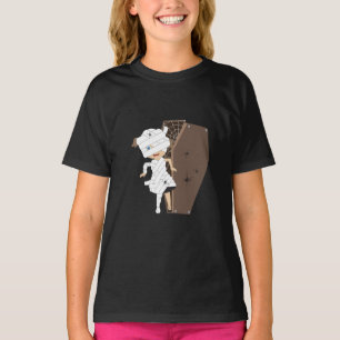 T-shirt Cute Girl Mummy Coffin Halloween Design