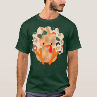 T-shirt Cute Girl Turquie Thanksgiving Fall Leopard Premiu