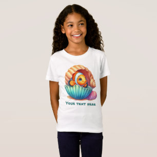 T-Shirt Cute girls ocean seashell poisson personnalisable