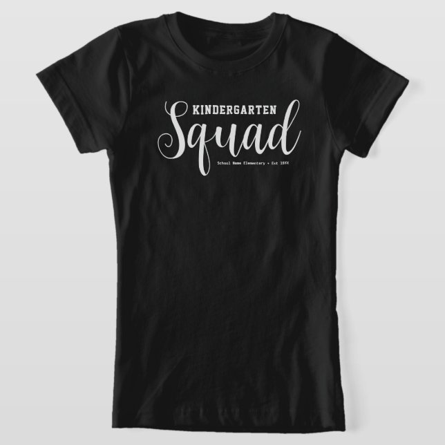 T-Shirt Cute Girly Kindergarten Squad | Nom de l'école (Poser)