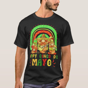 T-shirt Cute Gnome Cinco De Mayo Arc-en-ciel Meican Fiesta