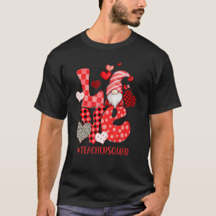T-shirt Cute Gnome Love Heart Leopard Plaid Teacher Squad