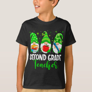 T-shirt Cute Gnomes 2e classe Teacher Squad St patrick Da