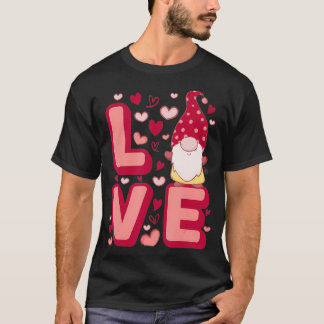 T-shirt Cute Gnomes Heart Love Happy Valentine's Day