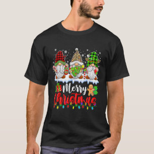 T-shirt Cute Gnomes Merry Christmas Light Family Gnome Xma
