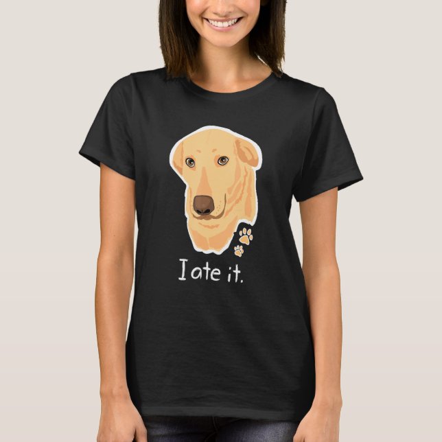 T-shirt Cute Golden Yellow Lab Labrador Face Dog Labby (Devant)