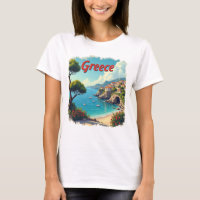Cute Greece Balnéaire Voyage Pittoresque Tee
