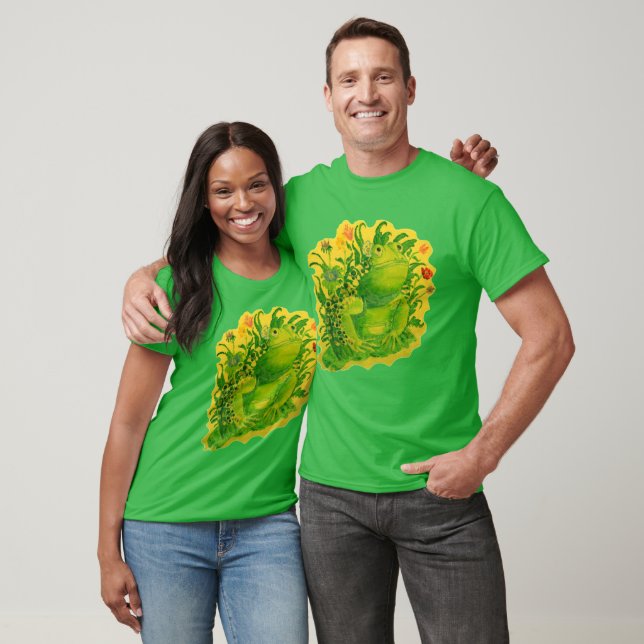 T-shirt Cute Green Frog Artiste Peinture Unisex (Unisexe)