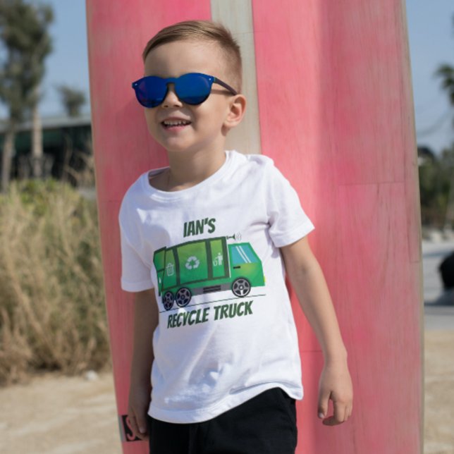 T-shirt Cute Green Recycle Camion Enfants N'importe quel â (Créateur téléchargé)