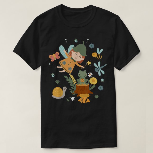 T-shirt Cute Grenouille Champignons Fée Fairycore Cotta es (Design devant)