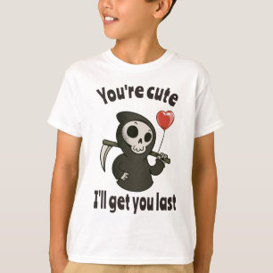 T-shirt Cute Grim Reaper avec coeur romantique