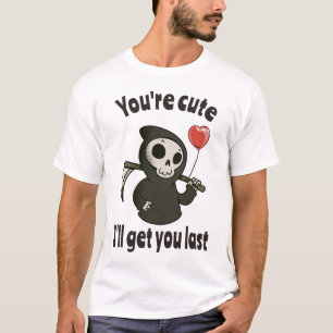 T-shirt Cute Grim Reaper avec coeur romantique