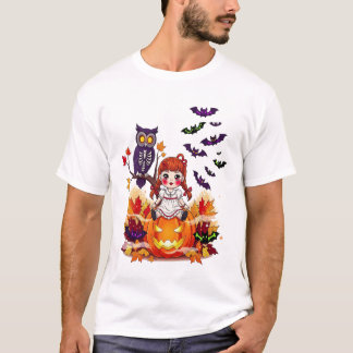 T-shirt Cute Halloween Doll Owl