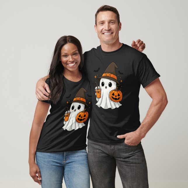T-shirt Cute Halloween Éffrayant sorcier fantôme avec Citr (Unisexe)