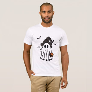 T-shirt Cute Halloween Fantôme avec sorcière Casquette et