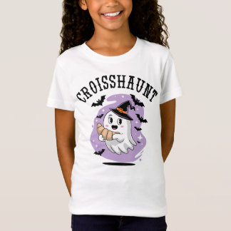 T-Shirt Cute Halloween Ghost Croissant Haunting