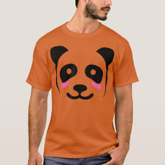 T-shirt Cute Halloween Panda Ours Visage Costume Kawaii En