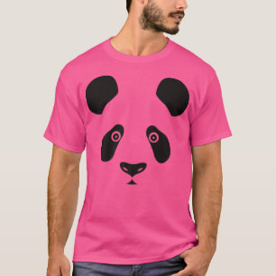 T-shirt Cute Halloween Panda Ours Visage Costume Kawaii En